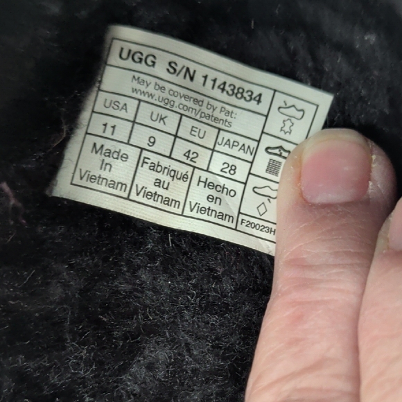 UGG Clog Cottage Black Suede Platform Wool Lined Slip-on Mule 1143834 - Picture 4 of 9